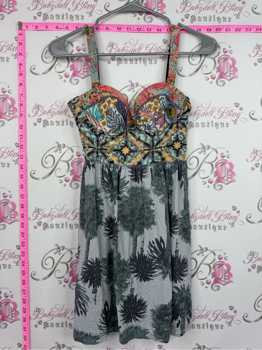 Maaji mini dress Multicolor Bustier Palm-Print Sundress